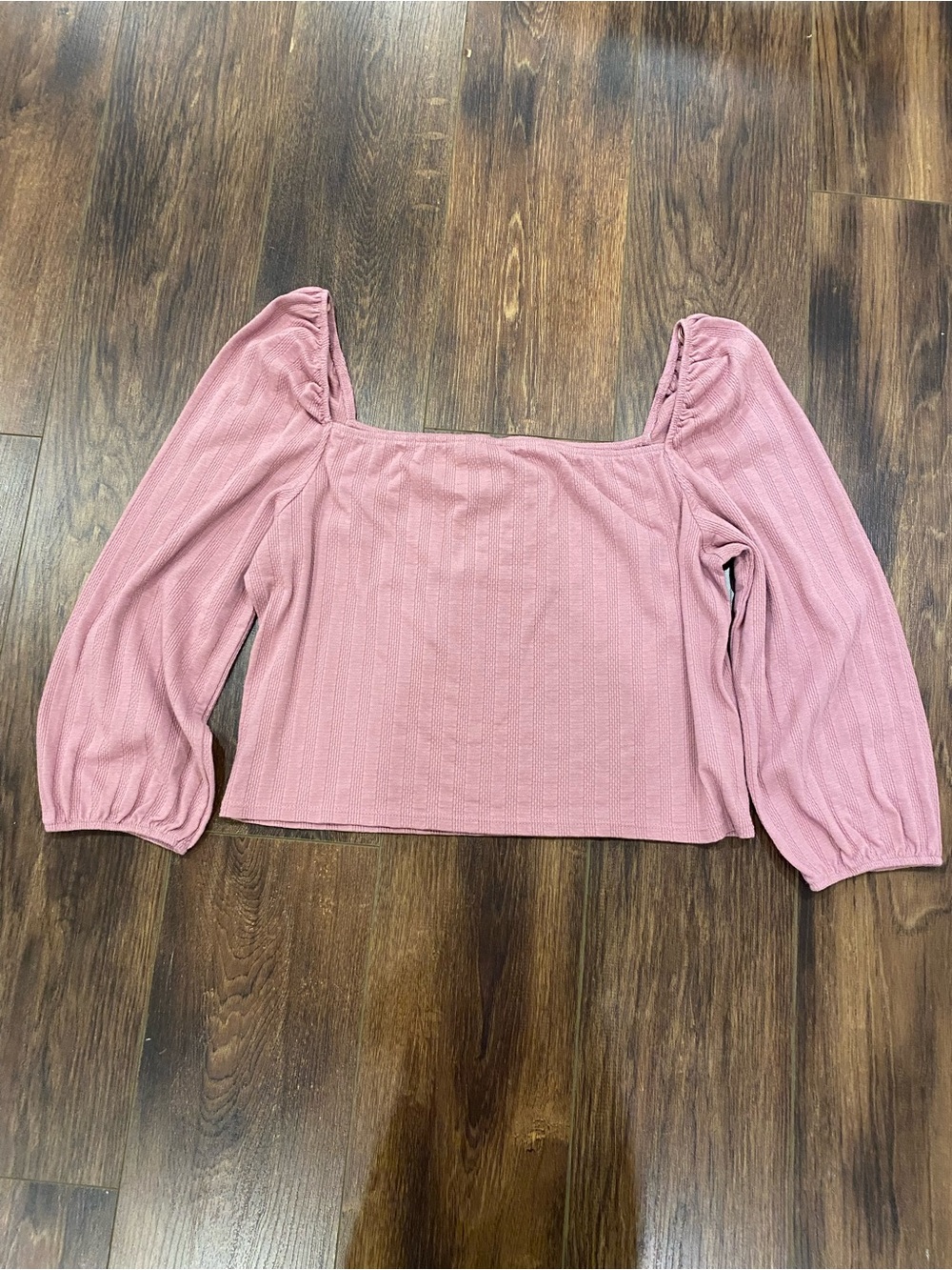 Puff sleeve cropped top pink